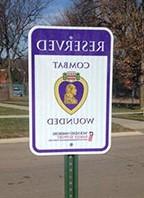 Purple Heart Recipient Parking sign