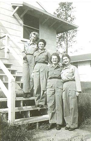 Wilma Kellogg and other women warriors during World War II pose for a photo.